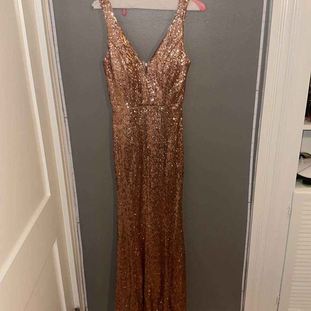Formal rose gold prom dress in size 3 :)